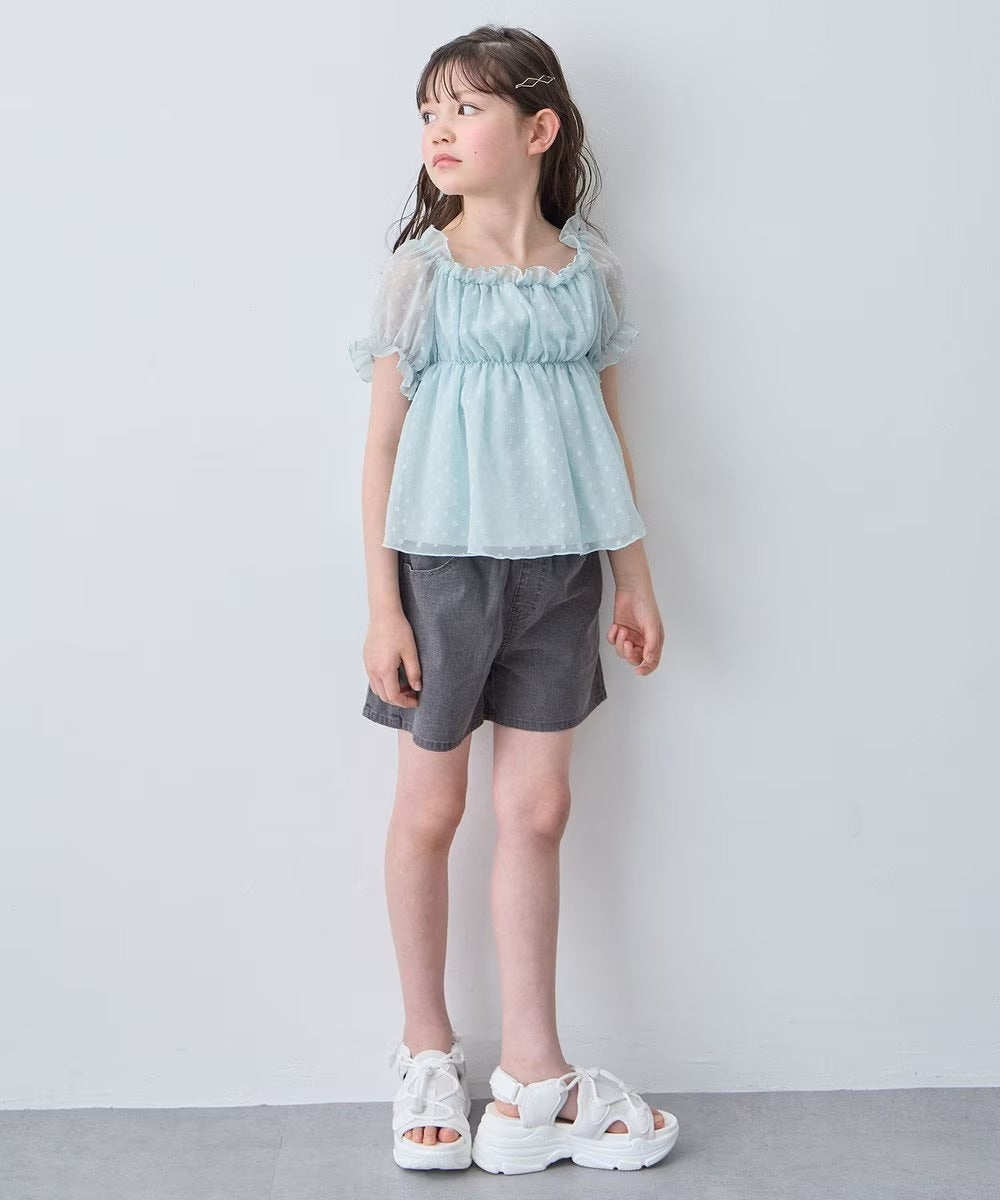 日本童裝 aF#a325 2Way 吊帶露肩上衣 110-160cm 女童款 夏季 TOPS