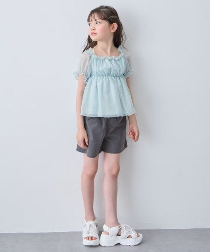 日本童裝 aF#a325 2Way 吊帶露肩上衣 110-160cm 女童款 夏季 TOPS