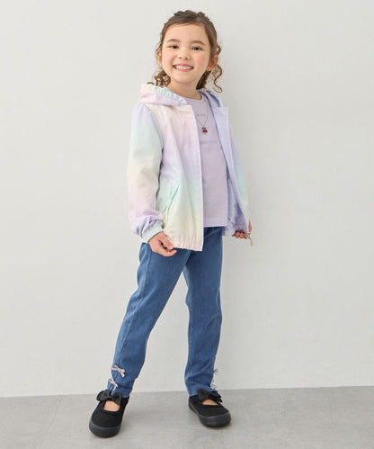 日本童裝 aF#a325 2Way 防水系列 雙面兩著 帽可拆 花邊風褸 100-150cm 女童款 春季 OUTERWEAR