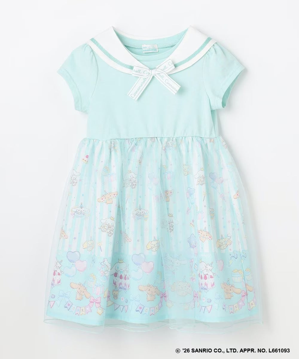 日本童裝 aF#a325 x Sanrio Cinnamoroll 2Way 領可拆 水手領連身裙 100-150cm 女童款 夏季 DRESSES