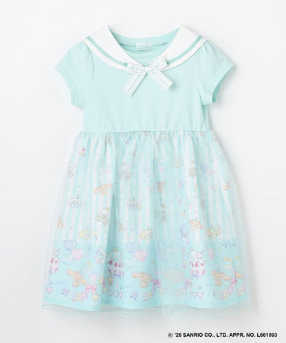 日本童裝 aF#a325 x Sanrio Cinnamoroll 2Way 領可拆 水手領連身裙 100-150cm 女童款 夏季 DRESSES