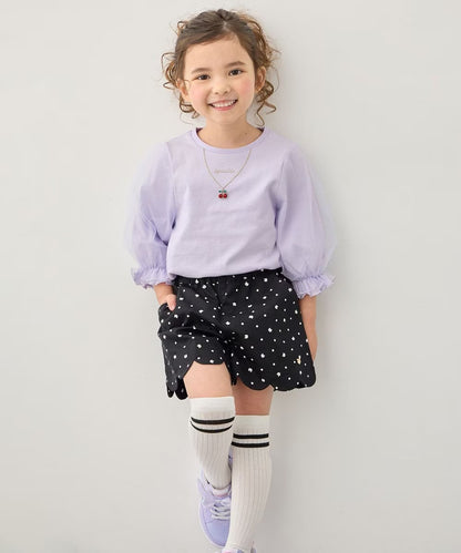 日本童裝 aF#a325 薄紗七分袖上衣 100-150cm 女童款 夏季 TOPS