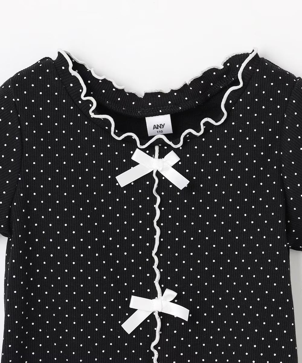 日本童裝 aF#a325 波點蝴蝶結上衣 110-160cm 女童款 夏季 TOPS