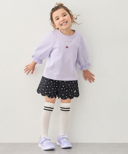 日本童裝 aF#a325 薄紗七分袖上衣 100-150cm 女童款 夏季 TOPS