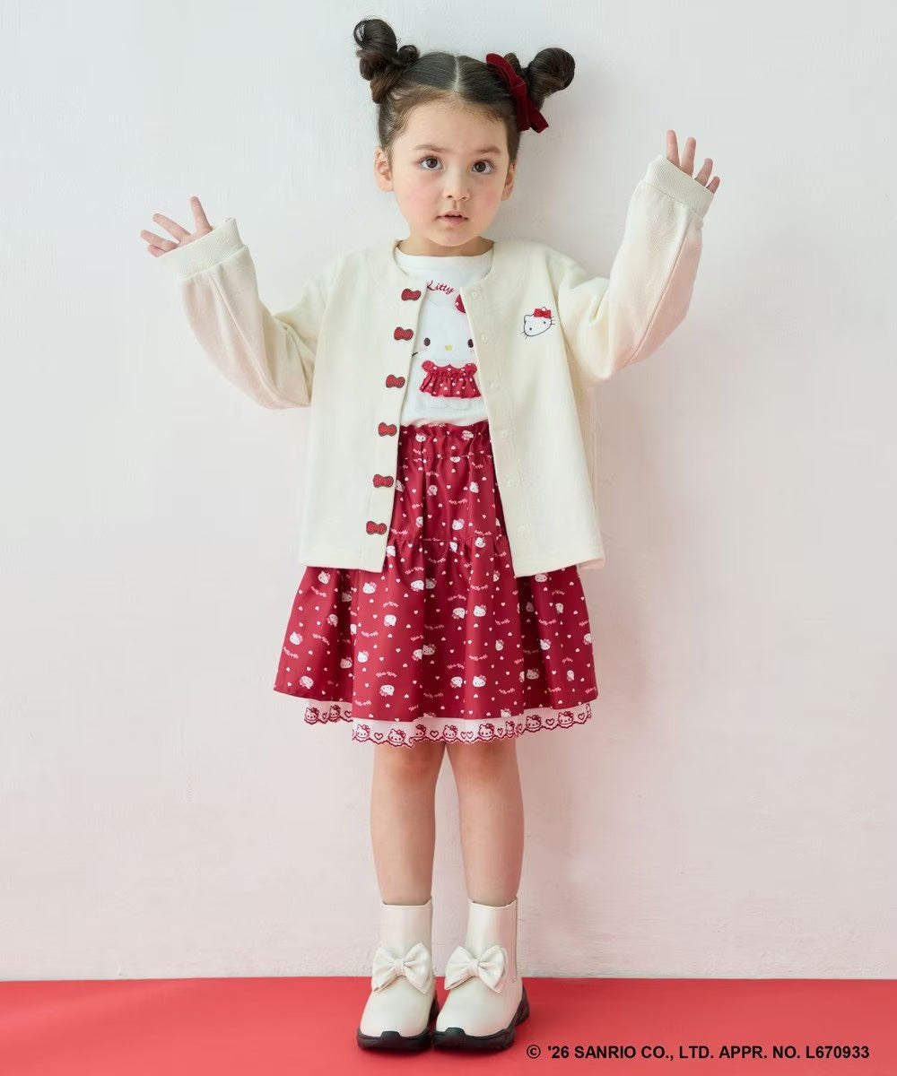 日本童裝 ANY#26 x Sanrio Hello Kitty 蝴蝶扣外套 100-150cm 女童款 秋季 OUTERWEAR 聖誕紅/新年紅