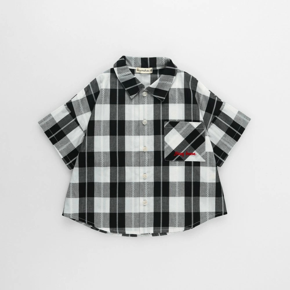 日本童裝 Branshes 格紋襯衫 80-150cm 男童款 夏季 TOPS