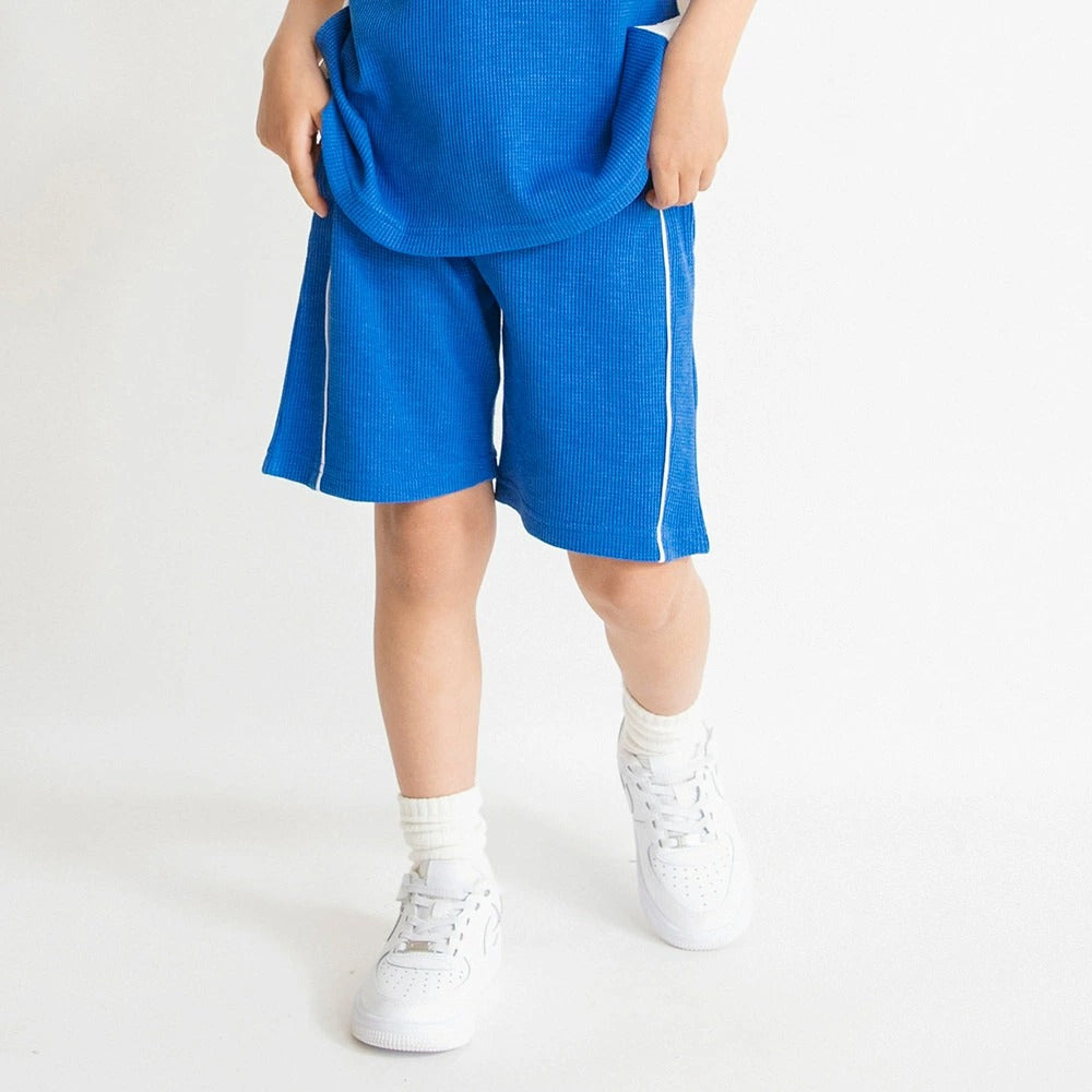日本童裝 Branshes 撞色華夫格短褲 80-150cm 男童款 夏季 PANTS