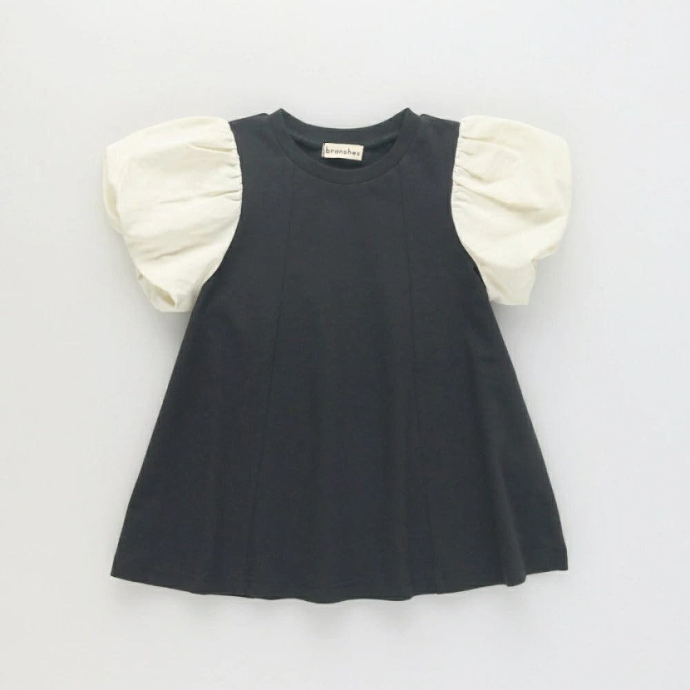 日本童裝 Branshes 泡泡袖裙邊上衣 80-150cm 女童款 夏季 TOPS