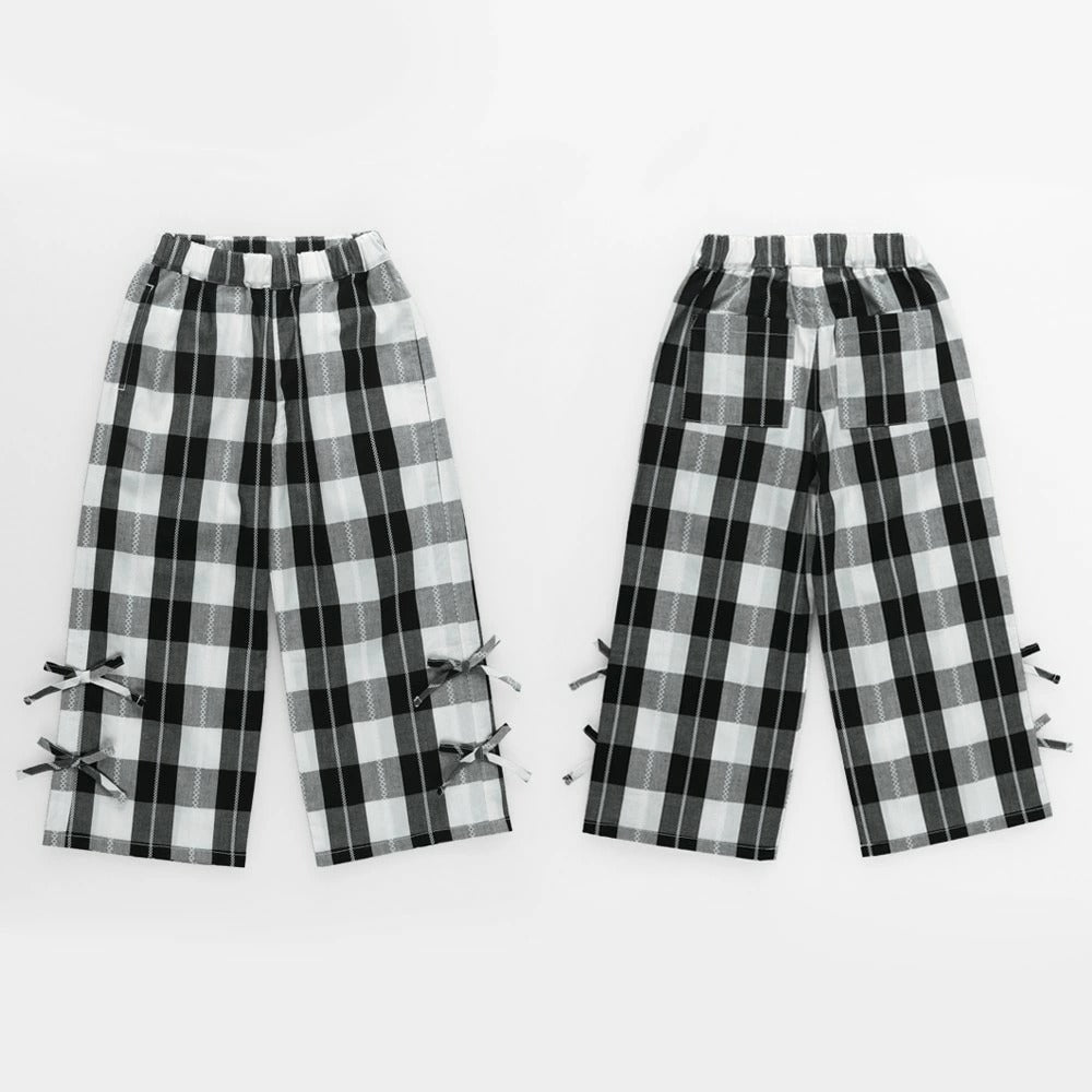日本童裝 Branshes 格紋緞帶長褲 80-150cm 女童款 夏季 PANTS