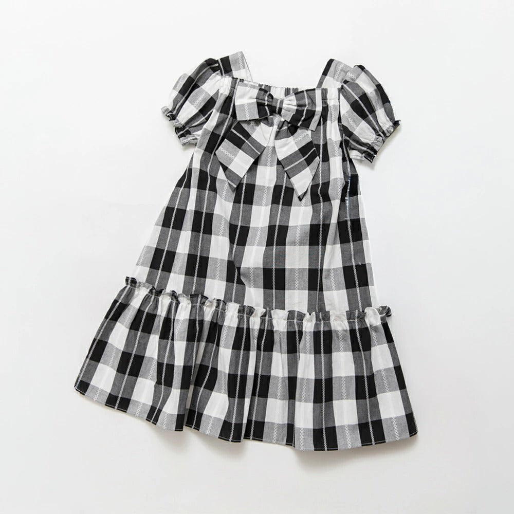 日本童裝 Branshes 格紋蝴蝶結連身裙 80-150cm 女童款 夏季 DRESSES