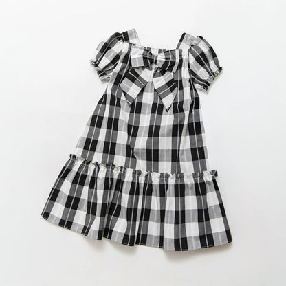 日本童裝 Branshes 格紋蝴蝶結連身裙 80-150cm 女童款 夏季 DRESSES