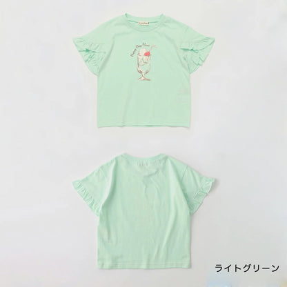日本童裝 Branshes 吸水速乾 荷葉邊袖短袖上衣 80-150cm 女童款 夏季 TOPS