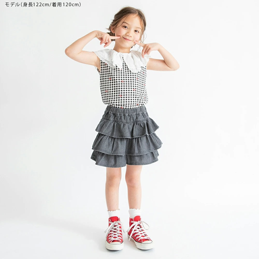 日本童裝 Branshes 2Way 前後兩著 接觸冷感 荷葉領背心 80-150cm 女童款 夏季 TOPS