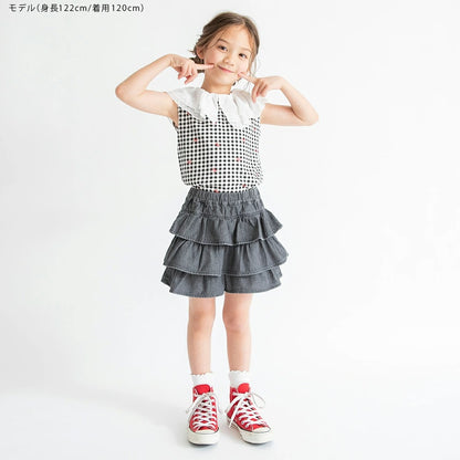 日本童裝 Branshes 2Way 前後兩著 接觸冷感 荷葉領背心 80-150cm 女童款 夏季 TOPS