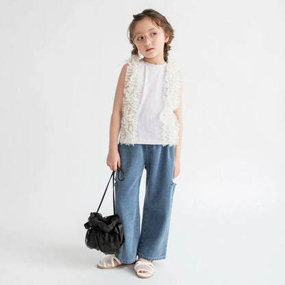 日本童裝 Branshes 鏤空牛仔褲 100-150cm 女童款 夏季 PANTS