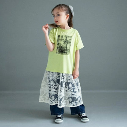 日本童裝 Branshes 絲拼接連身裙 100-150cm 女童款 夏季 DRESSES TOPS