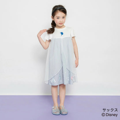 日本童裝 Branshes x Disney Frozen 薄紗拼接連身裙 90-130cm 女童款 夏季 DRESSES