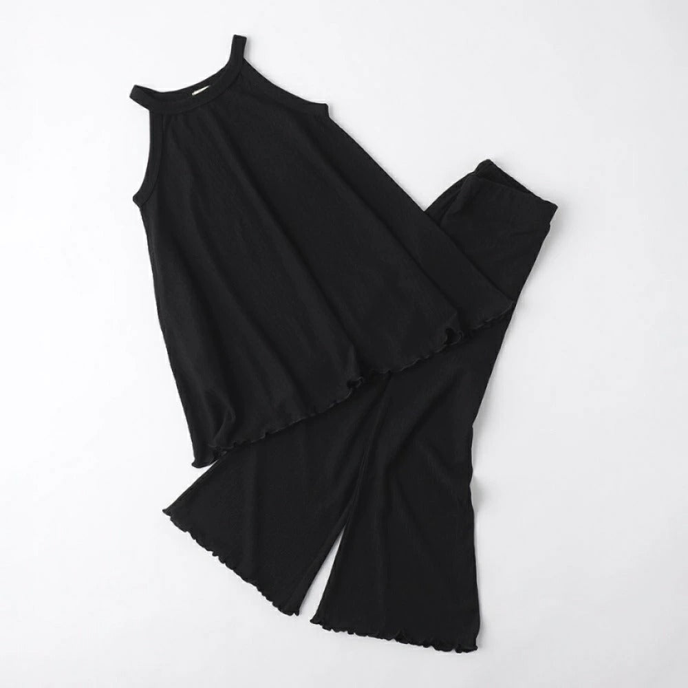 日本童裝 Branshes 喇叭吊帶背心+長褲套裝 100-150cm 女童款 夏季 TOPS PANTS