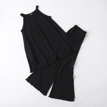 日本童裝 Branshes 喇叭吊帶背心+長褲套裝 100-150cm 女童款 夏季 TOPS PANTS