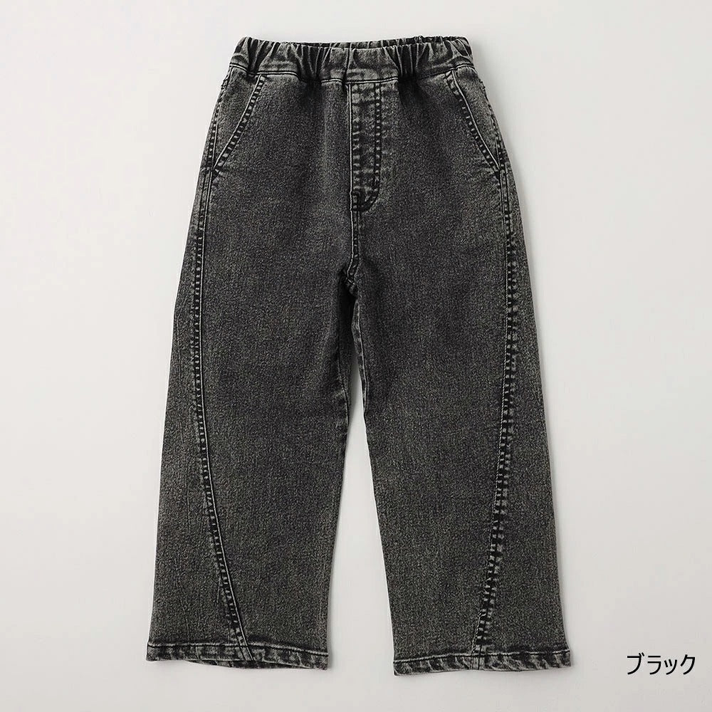 日本童裝 Branshes 牛仔寬腿直筒長褲 100-160cm 男童款/女童款 秋季 PANTS