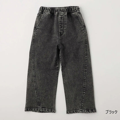 日本童裝 Branshes 牛仔寬腿直筒長褲 100-160cm 男童款/女童款 秋季 PANTS