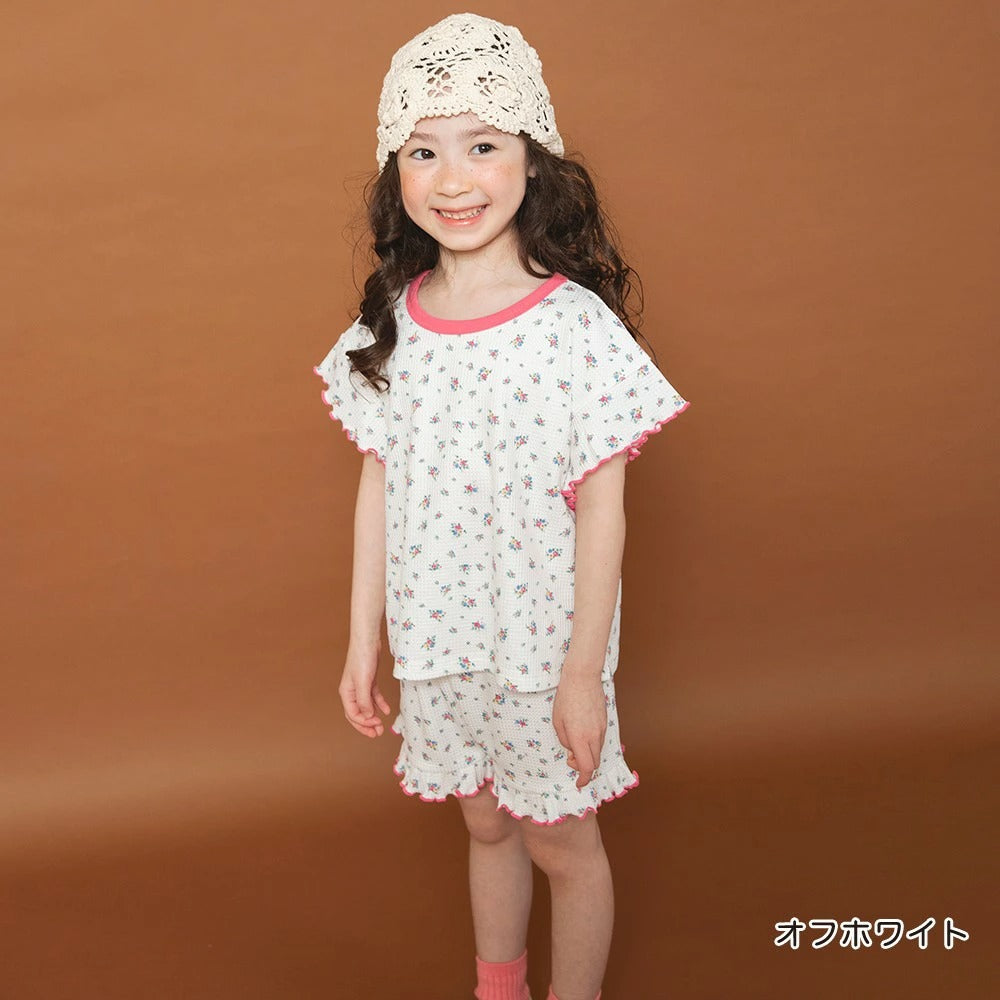日本童裝 Branshes x りぃー 小碎花華夫格套裝 80-130cm 女童款 夏季 TOPS PANTS