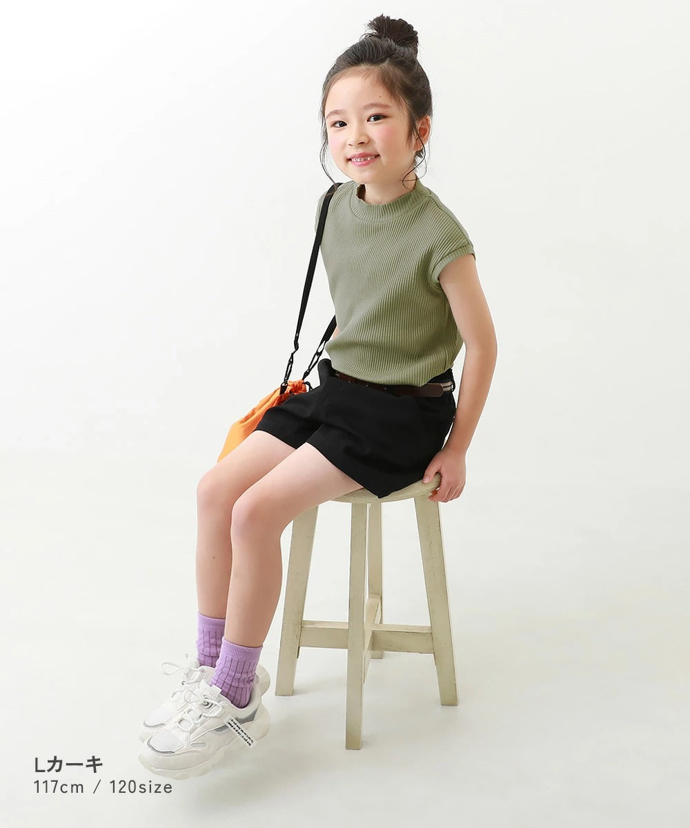 日本童裝 dev!rock 法式袖羅紋短袖上衣 100-160cm 女童款 夏季 TOPS