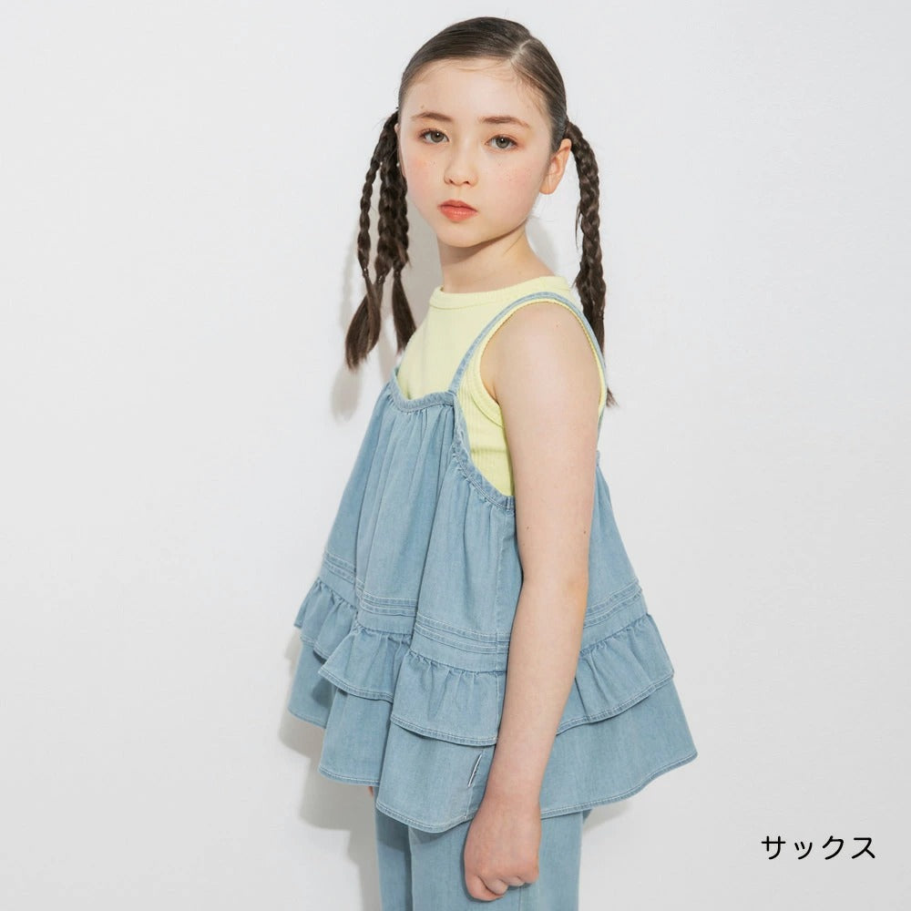 日本童裝 Branshes【Ou? by EDWIN】牛仔吊帶背心 90-150cm 女童款 夏季 TOPS