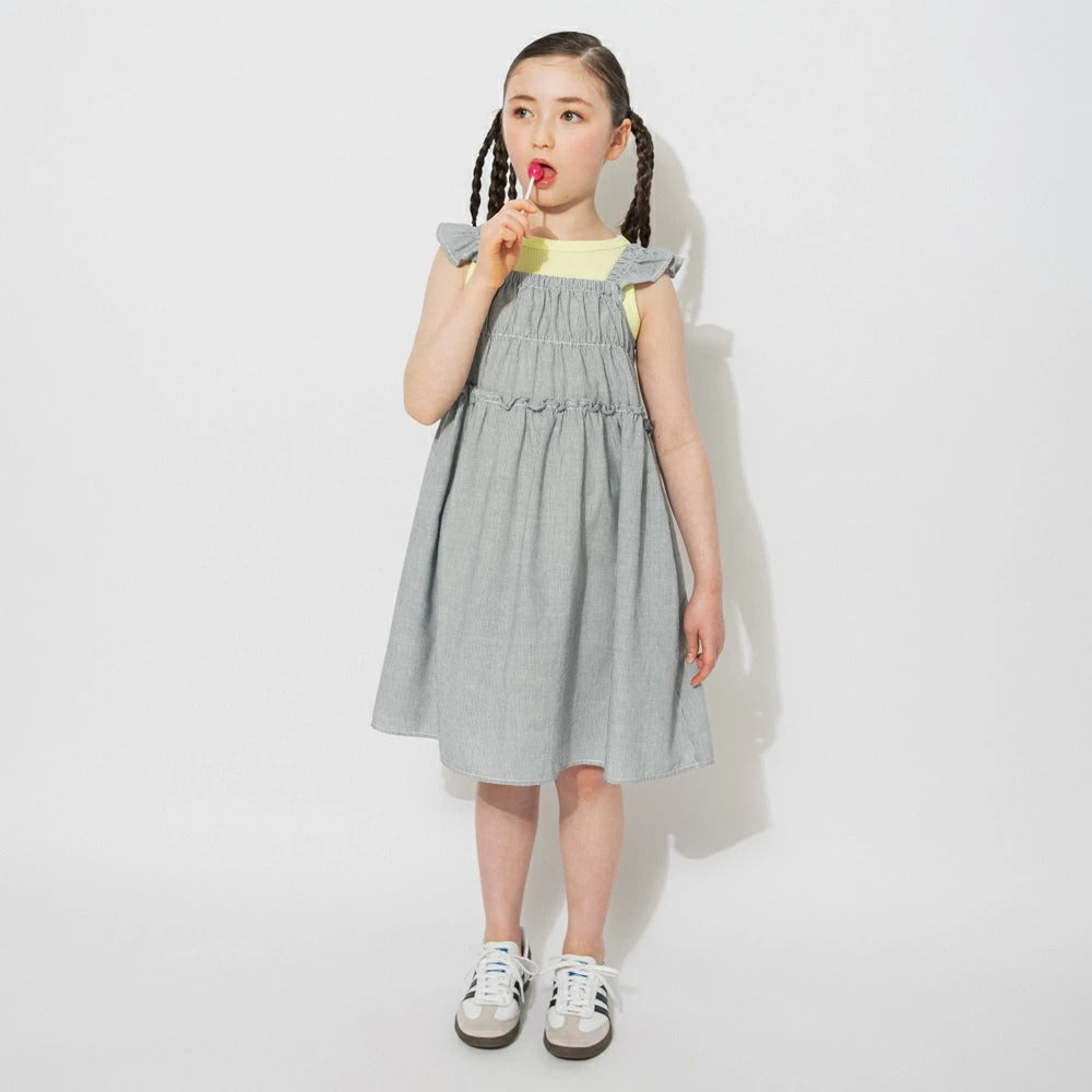 日本童裝 Branshes【Ou? by EDWIN】荷葉邊連身裙 90-150cm 女童款 夏季 DRESSES