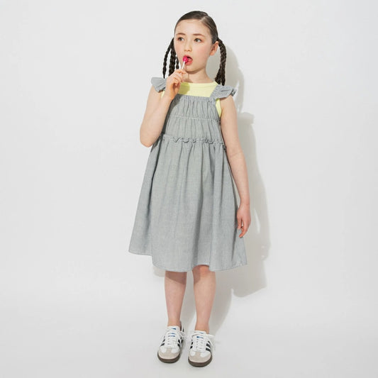 日本童裝 Branshes【Ou? by EDWIN】荷葉邊連身裙 90-150cm 女童款 夏季 DRESSES