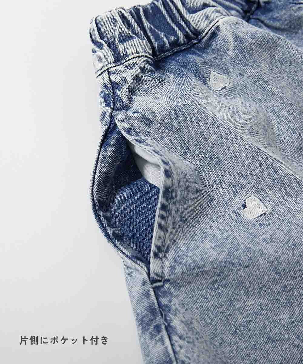 日本童裝 dev!rock 心形刺繡牛仔短裙 100-160cm 女童款 夏季 SKIRTS