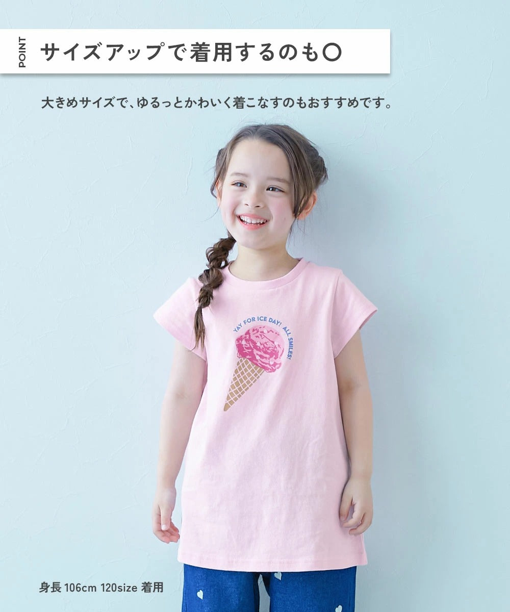 日本童裝 dev!rock 印花收腰上衣 90-140cm 女童款 夏季 TOPS