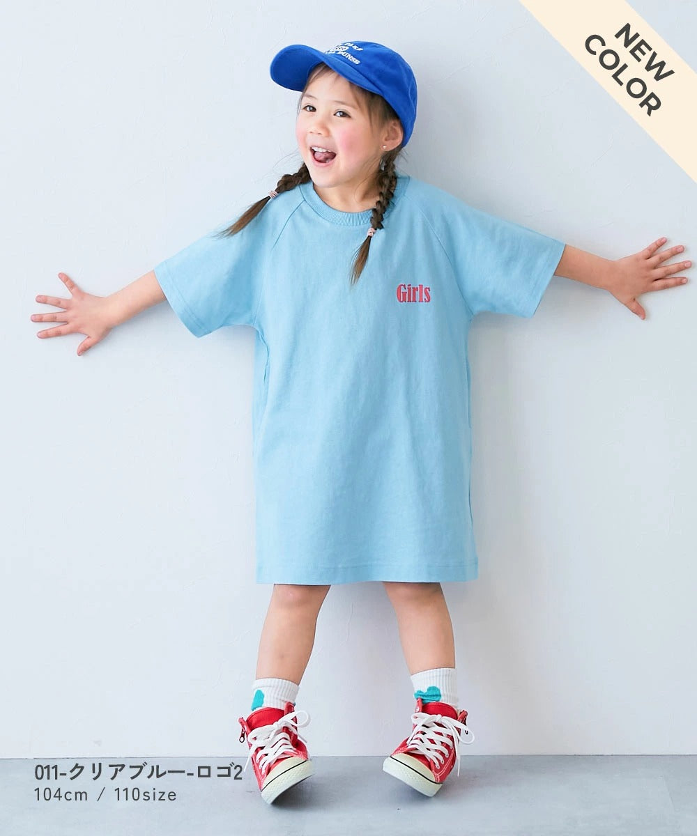 日本童裝 dev!rock 	印花七分袖插肩連身裙 100-160cm 女童款 夏季 DRESSES