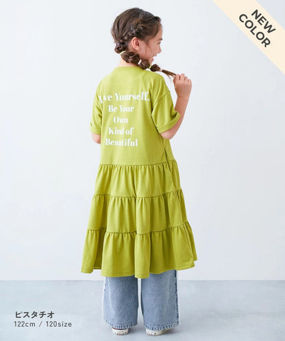 日本童裝 dev!rock 層疊裙擺印花連身裙 100-160cm 女童款 夏季 DRESSES