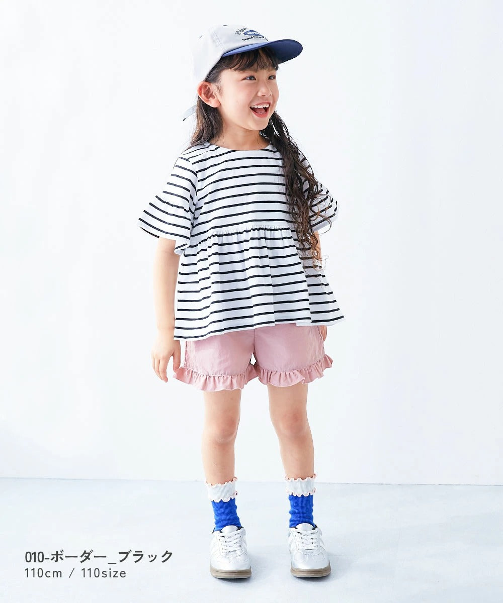 日本童裝 dev!rock 裙邊短袖上衣 100-160cm 女童款 夏季 TOPS