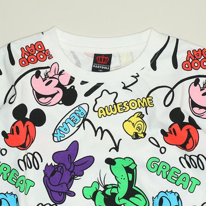 Japanese BDL x Disney parent-child print tops (80-150cm) for boys and girls (summer TOPS) 