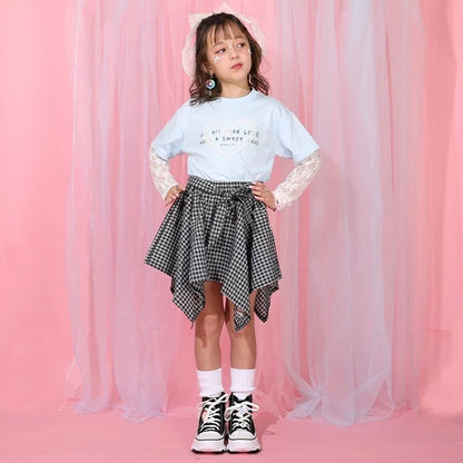 日本童裝 BDL 假兩件蕾絲袖上衣 90-140cm 女童款 夏季 TOPS