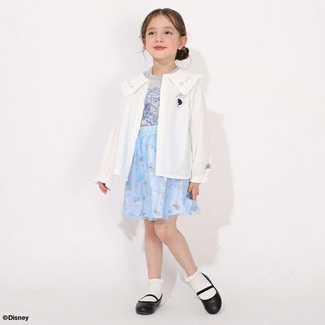 日本童裝 BDL x Disney Princess 蕾絲領襯衫上衣 100-130cm 女童款 夏季 TOPS