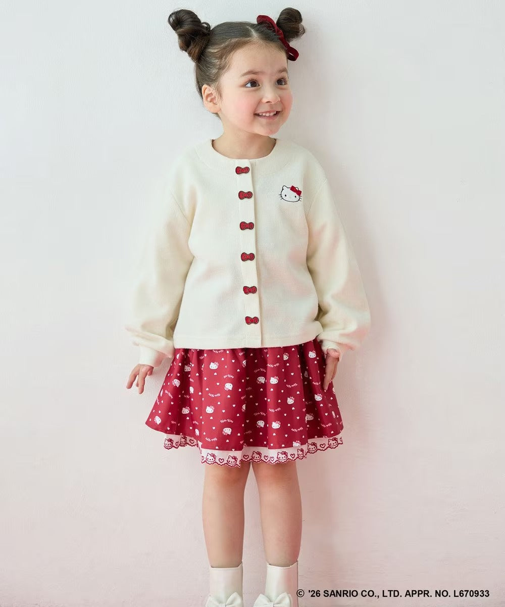 日本童裝 ANY#26 x Sanrio Hello Kitty 蝴蝶扣外套 100-150cm 女童款 秋季 OUTERWEAR 聖誕紅/新年紅