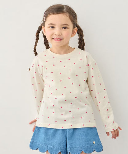 日本童裝 aF#a325 棉100%印花長袖上衣 90-160cm 女童款 夏季 TOPS