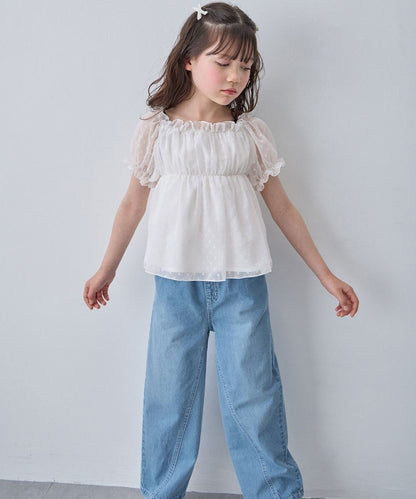 日本童裝 aF#a325 2Way 吊帶露肩上衣 110-160cm 女童款 夏季 TOPS