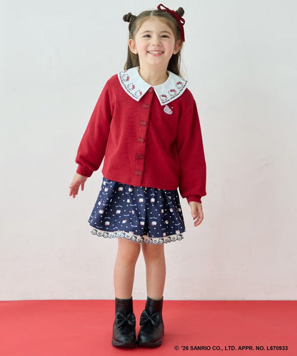 日本童裝 ANY#26 x Sanrio Hello Kitty 蝴蝶扣外套 100-150cm 女童款 秋季 OUTERWEAR 聖誕紅/新年紅