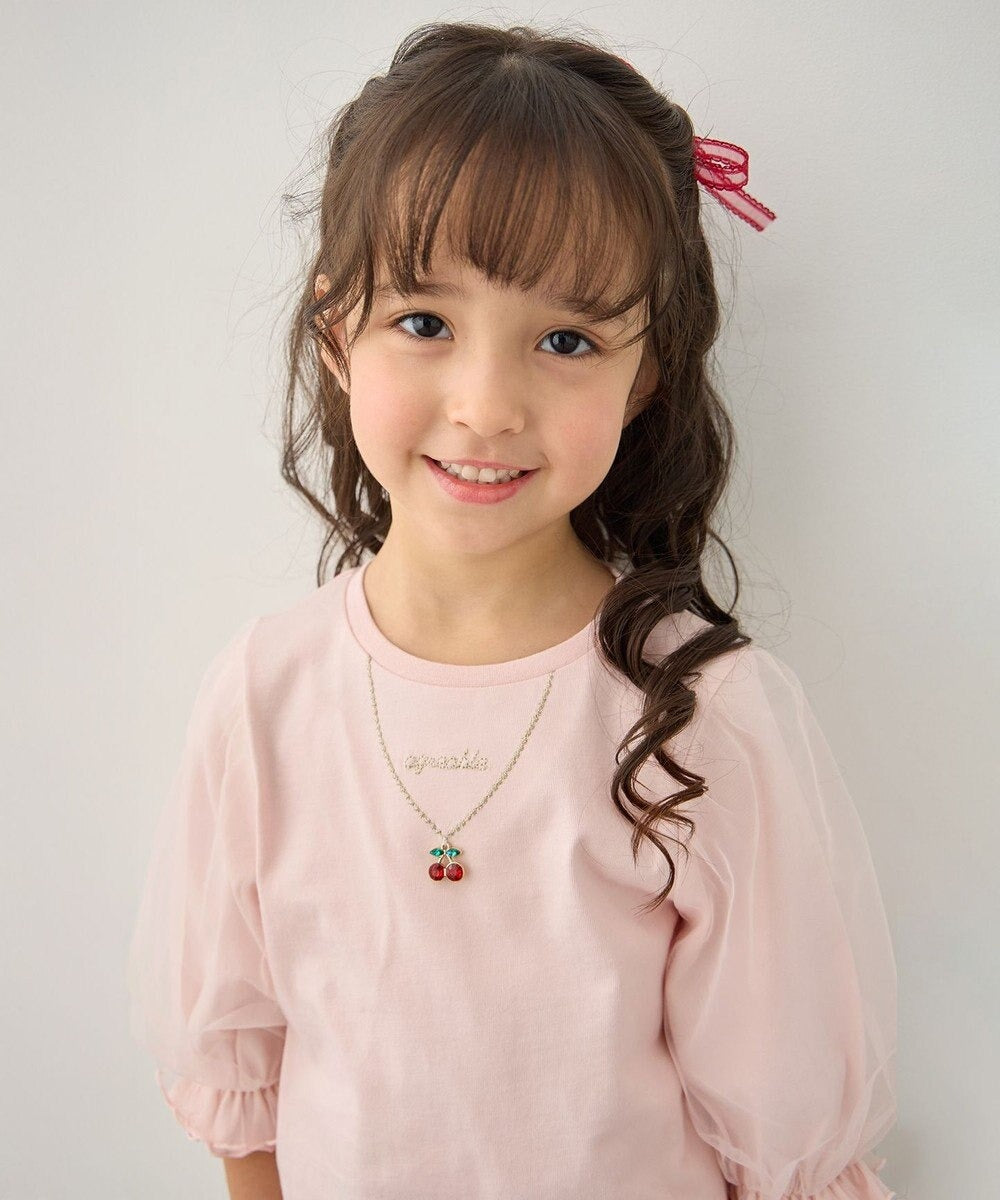 日本童裝 aF#a325 薄紗七分袖上衣 100-150cm 女童款 夏季 TOPS