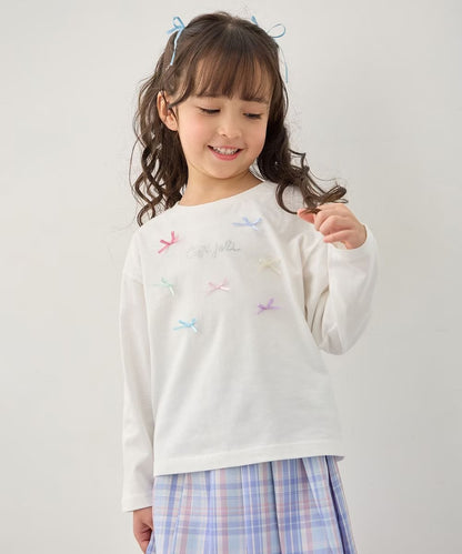 日本童裝 aF#a325 蝴蝶結裝飾上衣 90-150cm 女童款 夏季 TOPS