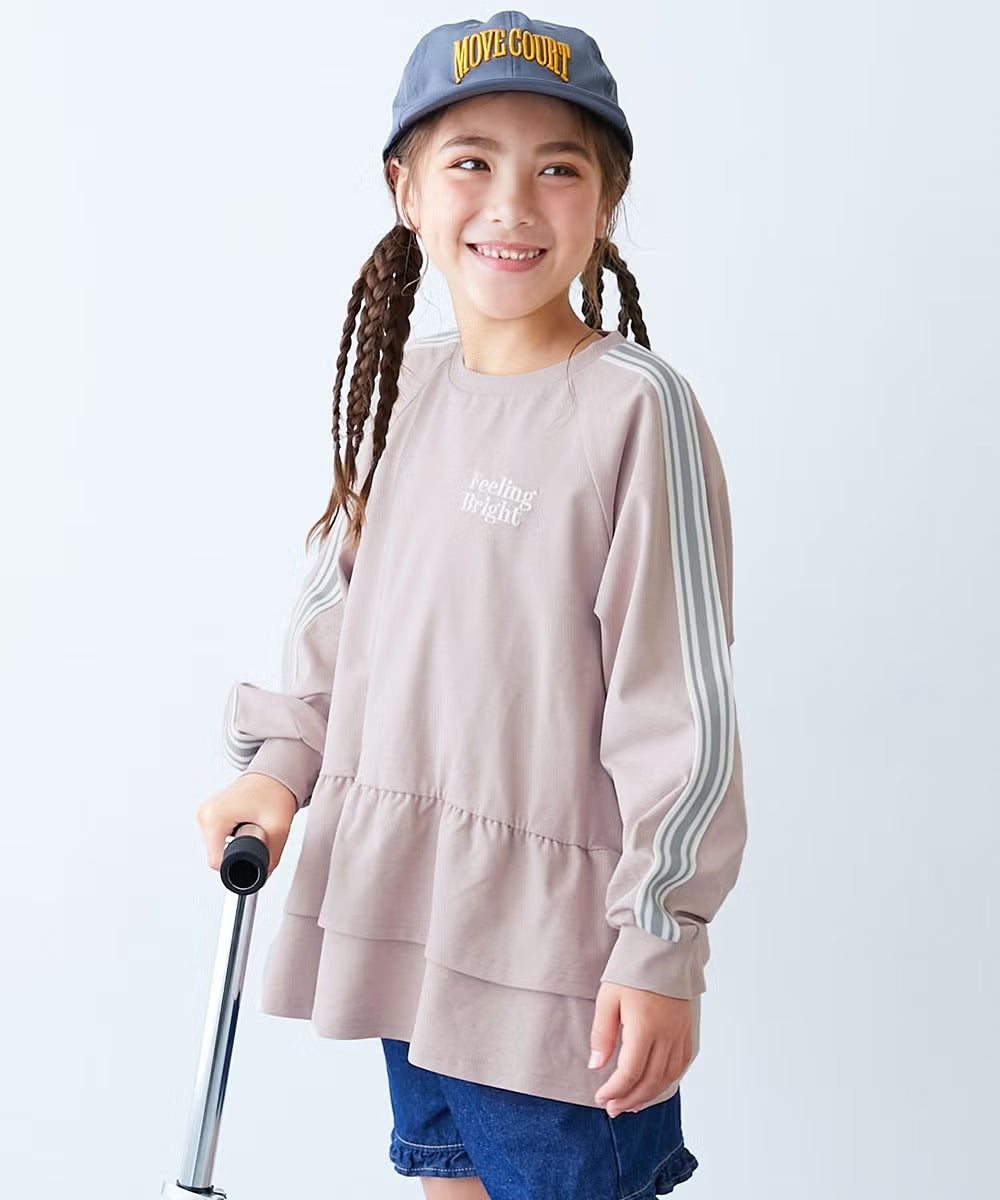 日本童裝 dev!rock 吸水速乾 抗起毛球 抗縮水 抗皺 花邊上衣 100-160cm 女童款 秋季 TOPS