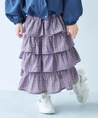 日本童裝 dev!rock 多層印花半裙 110-160cm 女童款 秋季 SKIRTS