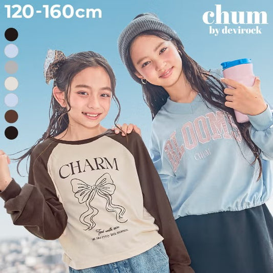 日本童裝 dev!rock 印花長袖上衣 120-160cm 女童款 冬季 TOPS