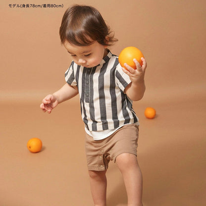 日本童裝 Branshes 染色條紋連衣 70-80cm 男童款 初生嬰兒 夏季 Jumpsuit