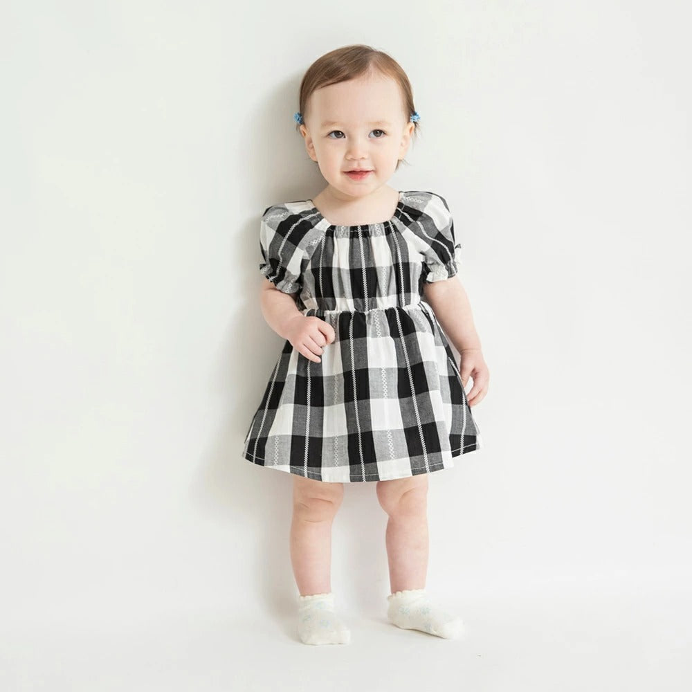 日本童裝 Branshes 格紋連衣 70-80cm 女童款 初生嬰兒 夏季 Jumpsuit