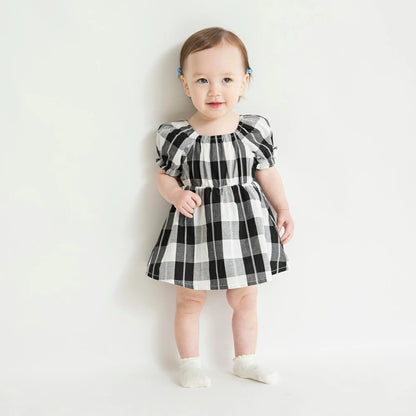 日本童裝 Branshes 格紋連衣 70-80cm 女童款 初生嬰兒 夏季 Jumpsuit